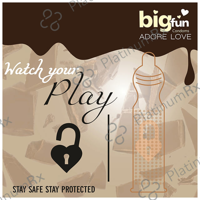 Bigfun Dotted, Ribbed & Contoured Tempting Chocolate Flavour Condom 3s