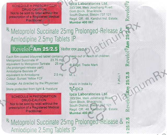 Revelol AM 25/2.5mg Tablet PR 15s