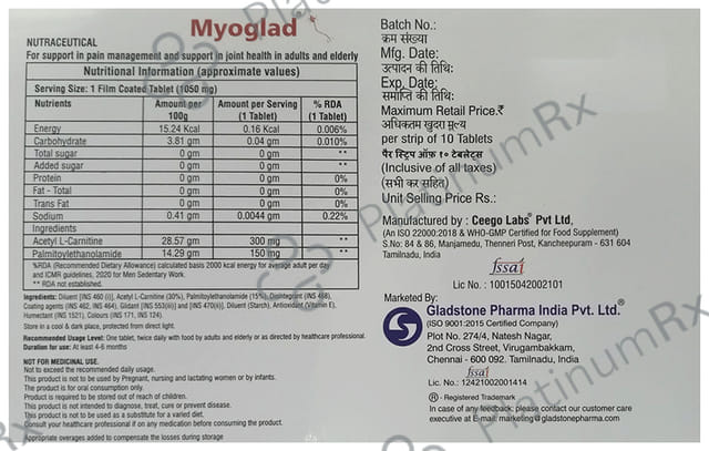 Myoglad Tablet 10s