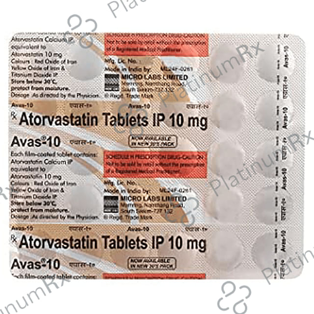 Avas 10mg Tablet 30s