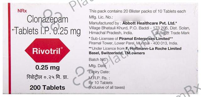 Rivotril 0.25mg Tablet