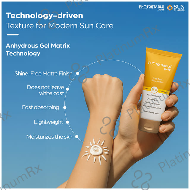 Photostable Gold Sunscreen SPF 55 Gel 50gm