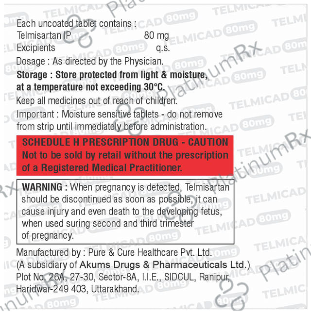 Telmicad 80mg Tablet