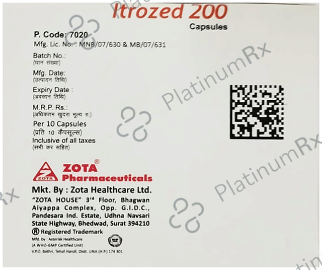Itrozed 200mg Capsule 10s