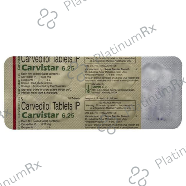 Carvistar 6.25mg Tablet 15s