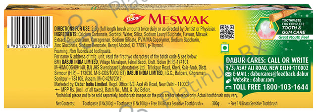 Dabur Oral Care Meswak Complete Toothpaste 300gm