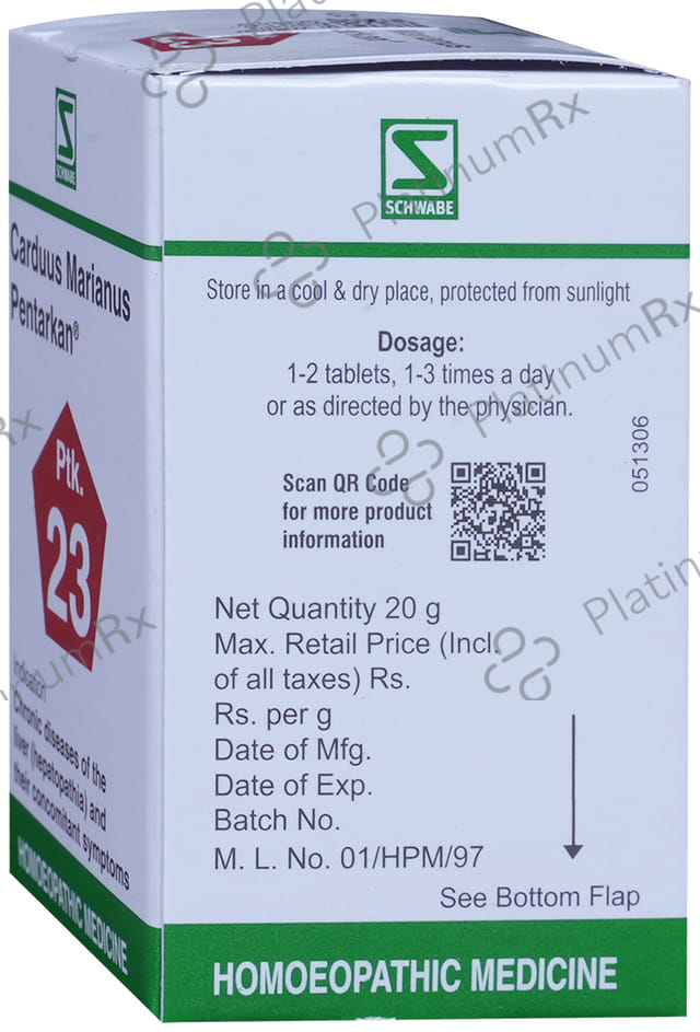 Dr Willmar Schwabe India Carduus Marianus Pentarkan Ptk 23 Tablet
