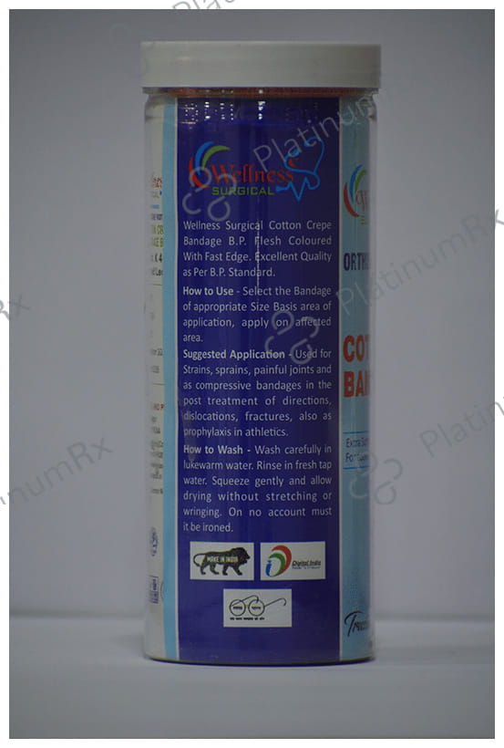Wellness Surgical Ortho Care Fast Edges Cotton Crepe Bandage 15cm x 4m