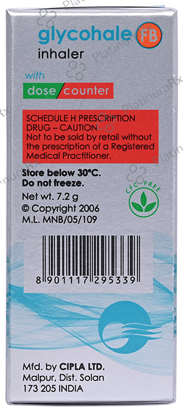 Glycohale FB 12.5/6/200mcg Inhaler 120MDI