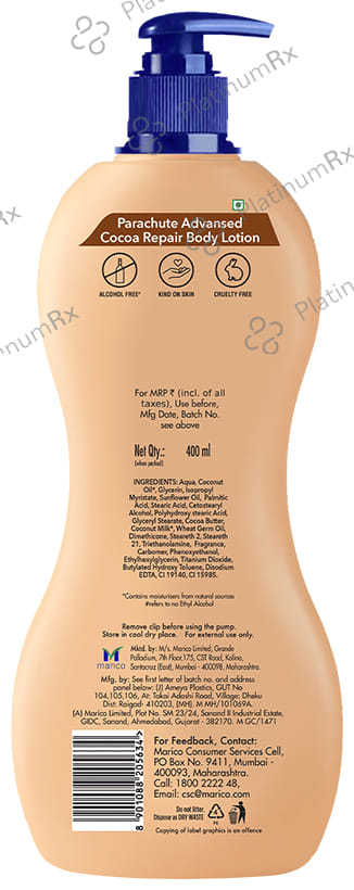 Parachute Advansed Body Lotion Cocoa Repair 400 Lotion