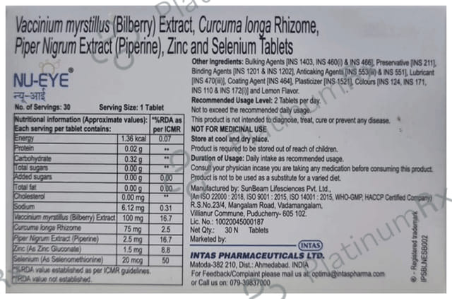 NU Eye Tablet 15s