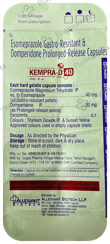 Kempra 30/40mg D Capsule PR 10s