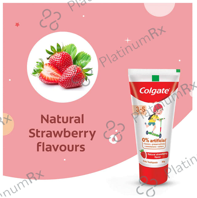 Colgate Kids 3 to 5 YearsNatural Strawberry Flavour Toothpaste 80gm