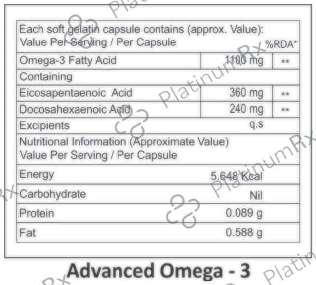 La Nature Advanced Omega 3 1100mg Softgel Capsules 60s