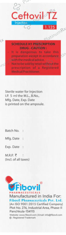 Ceftrivin TZ 1.125 Injection