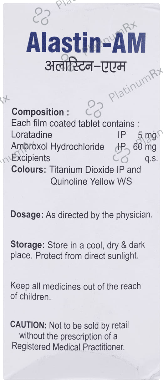 Alastin AM 60/5mg Tablet 10s