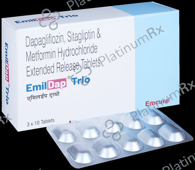 Emildap Trio 10/500/100mg Tablet ER 10s