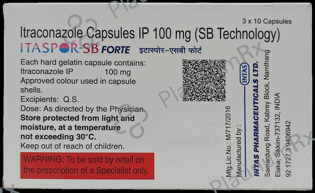 Itaspor SB Forte 100mg Capsule 10s