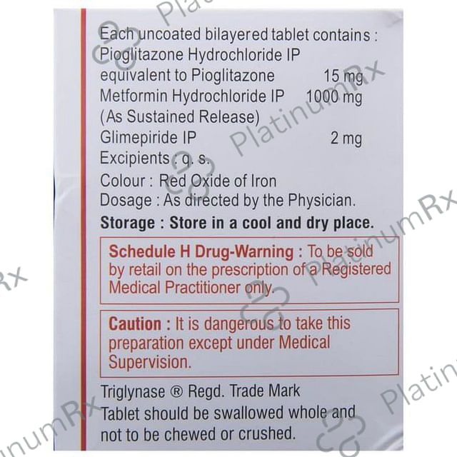 Triglynase Forte 2/1000/15mg Tablet SR 10s