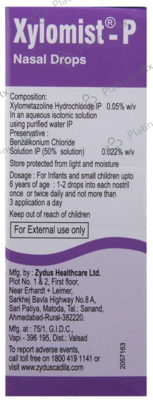 Xylomist P 0.05% Nasal Drops 10ml