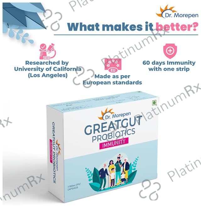 Dr. Morepen Greatgut Probiotics Immunity 3 Billion CFU Capsule