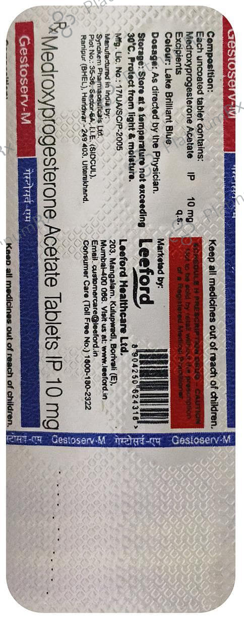 Gestoserv M 10mg Tablet 10s