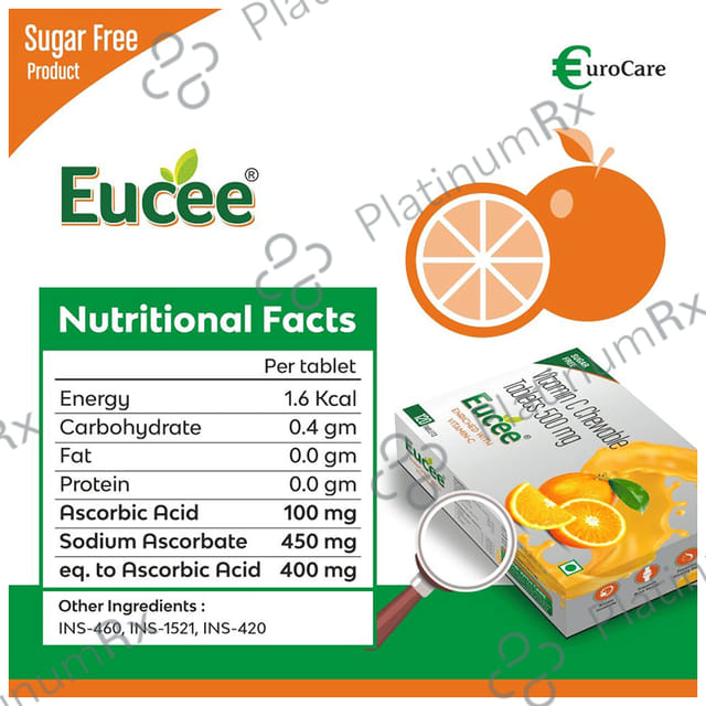 Eucee Vitamin C 500mg Flavour Orange Chewable Tablet 120s