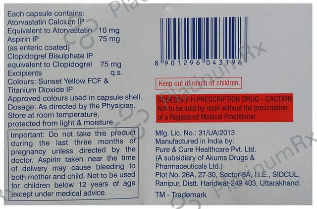 Storva Gold 10/75/75mg Capsule 10s
