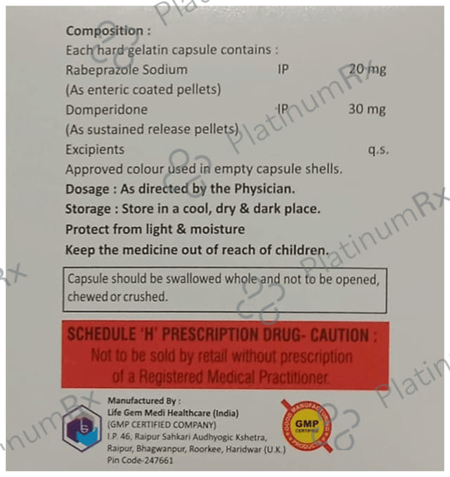 Acease D 30/20mg Capsule 10s