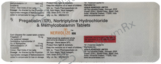 Nervolize MN 75mg/10mg/1500mcg Tablet