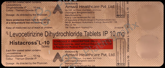 Histacross L 10mg Tablet 10s