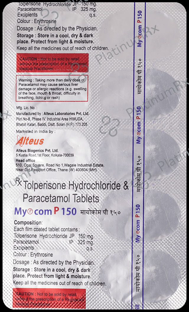 Myocom P 150mg/325mg Tablet