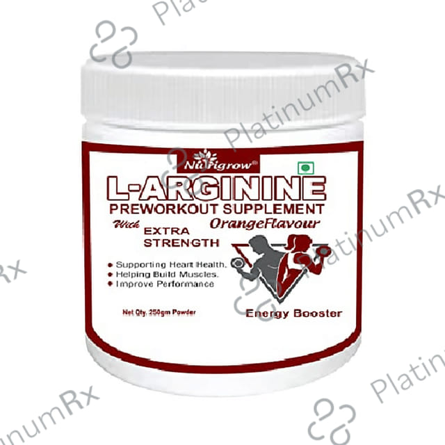 Nutrigrow L-Arginine Preworkout Supplement Powder Orange