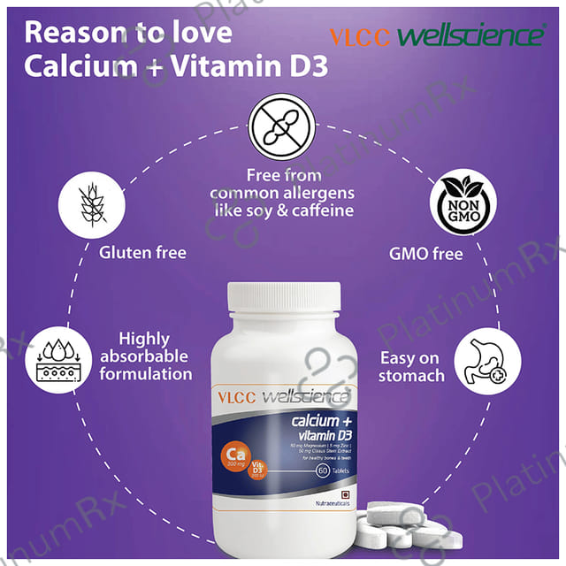 VLCC Wellscience Calcium + Vitamin D3 Tablet 60s