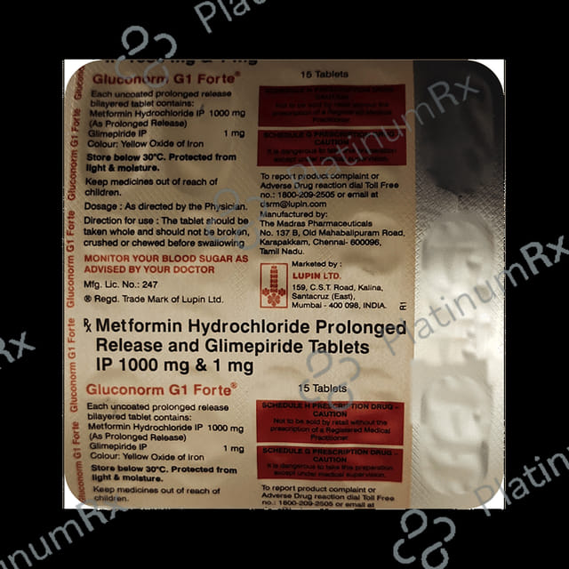 Gluconorm G 1/1000mg Tablet PR 15s