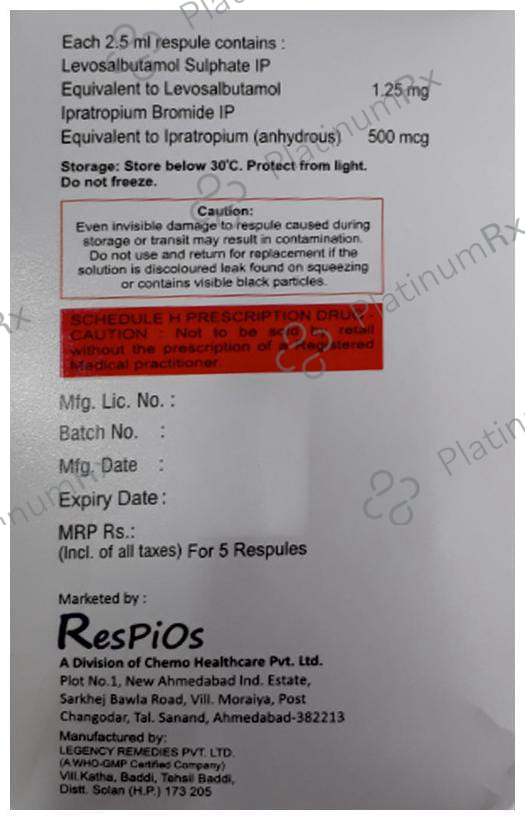 Duoril 1.25/500mcg Respules 5X2.5ml