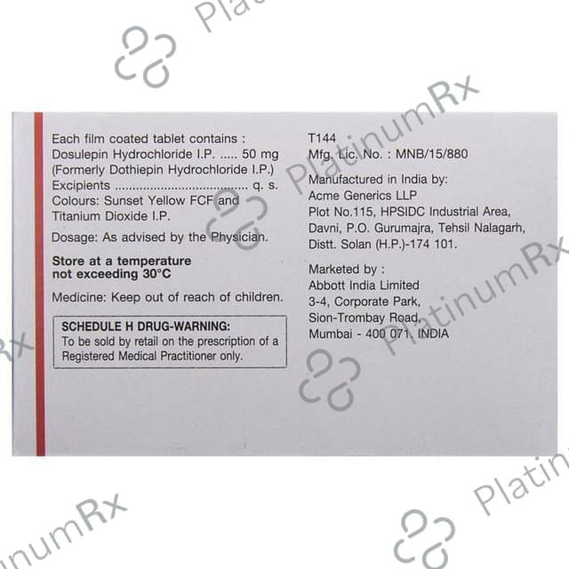 Prothiaden 50mg Tablet 15s