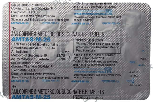 Amtas M 25/5mg Tablet PR 15s