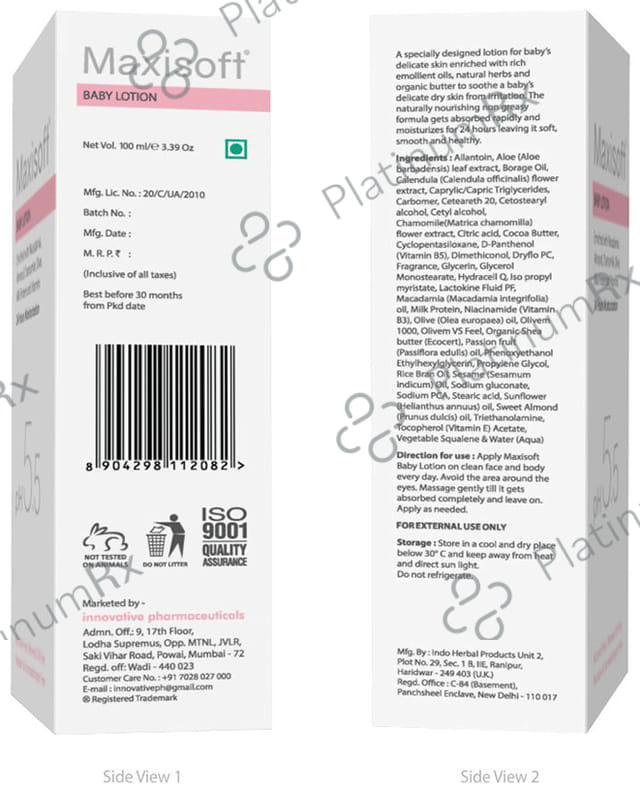 Maxisoft Baby Lotion (100ml Each) 3 Tubes