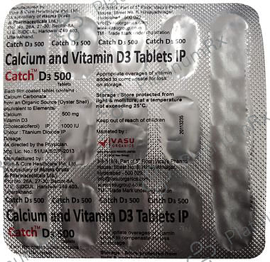 Catch D3 500mg/1000IU Tablet 15s
