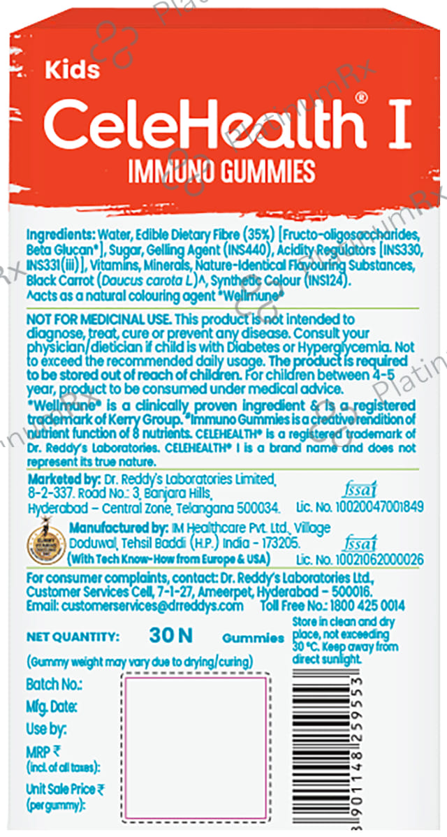 CeleHealth Kidz Immuno Plus Gummies Pink Guava 30s