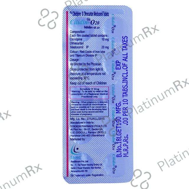 Cilidin O 20/10mg Tablet 10s