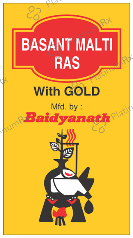 Baidyanath Basant Malti Ras with Gold Tablet - For Respiratory Health & General Debility 10 tablets
