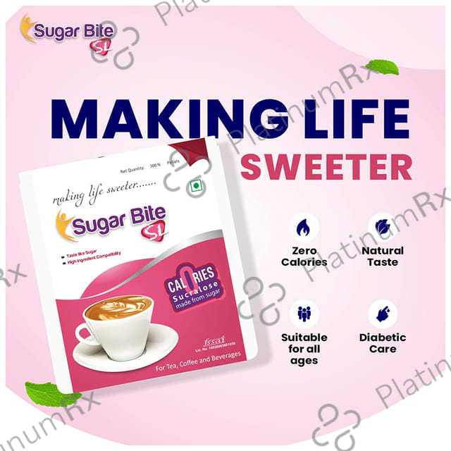 Sugar Bite SL 0 Calories Sucralose Made from Sugar Pellets 300 pellets
