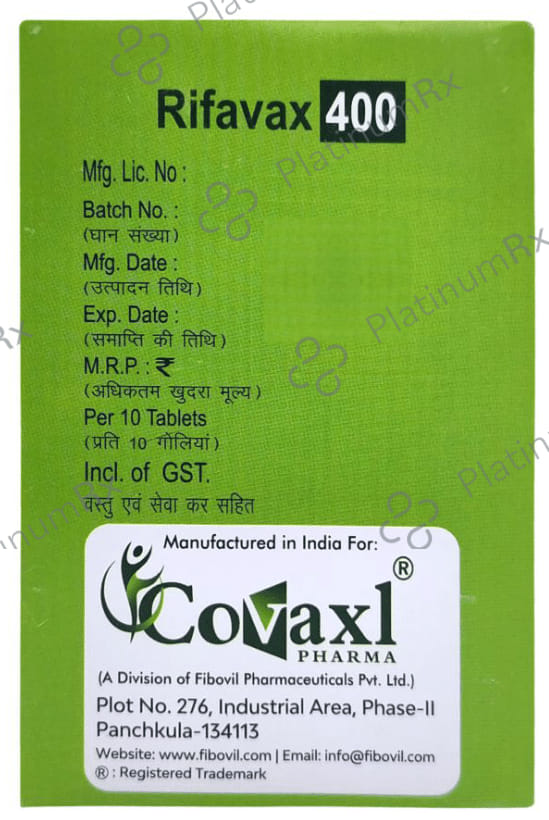 Rifavax 400mg Tablet 10s