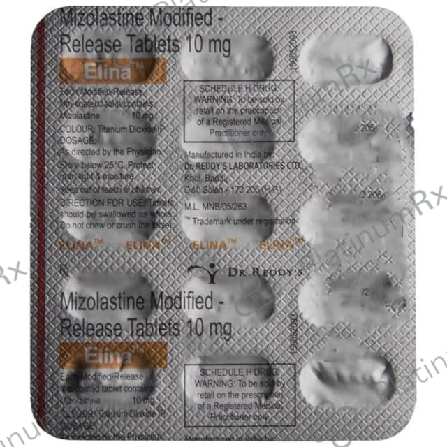 Elina 10mg Tablet MR 15s
