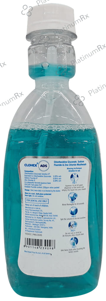 Clohex ADS Mint Sugar Free Mouth Wash 200ml