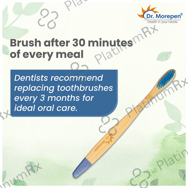 Dr. Morepen Organic Bamboo Toothbrush Adult Soft Blue