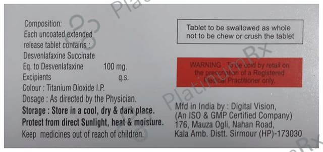 Desivert 100mg Tablet ER 10s