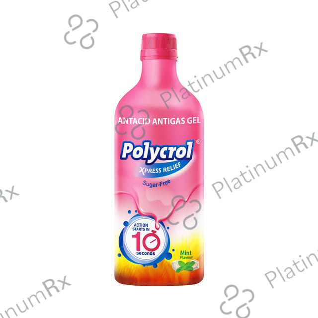 Polycrol Antacid Gel Mint Xpress Relief Sugar Free Oral Suspension 450ml